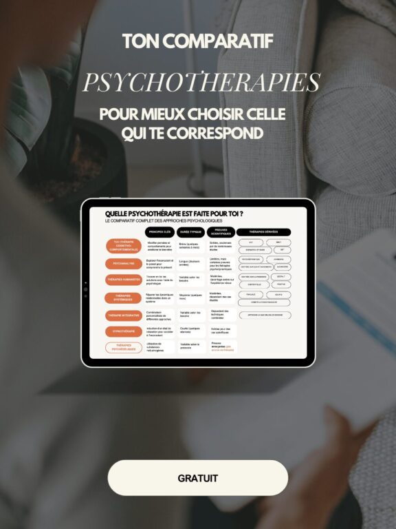 Quelle psychothérapie choisir : Tableau comparatif téléchargeable